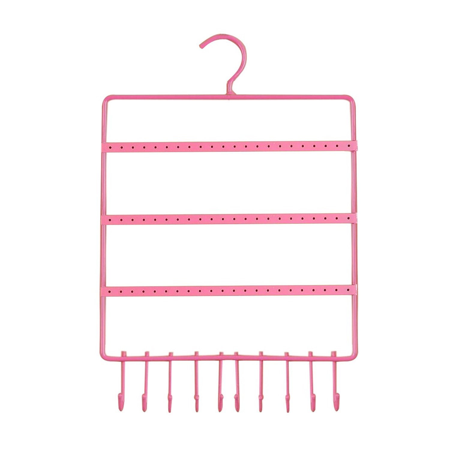 0594 Lightweight & Wall Mounted Earrings Organizer/HANGER for Tangle Free Hanging for Women, 66 Holes - 10 Hooks (metal) DeoDap 0594 Lightweight & Wall Mounted Earrings Organizer/HANGER for Tangle Free Hanging for Women, 66 Holes - 10 Hooks (metal) DeoDap